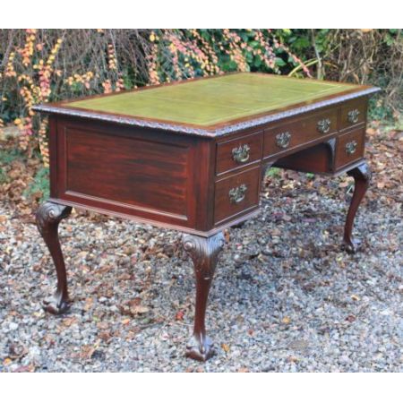 Georgianischer antiker Schreibtisch Mahagoni Massivholz, 1910