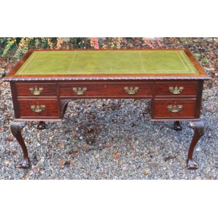 Georgianischer antiker Schreibtisch Mahagoni Massivholz, 1910