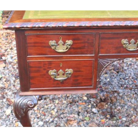 Georgianischer antiker Schreibtisch Mahagoni Massivholz, 1910