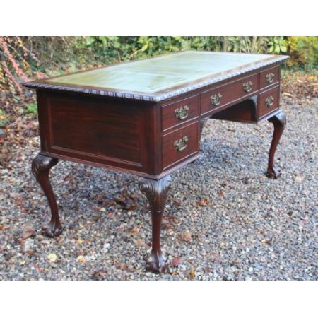 Georgianischer antiker Schreibtisch Mahagoni Massivholz, 1910