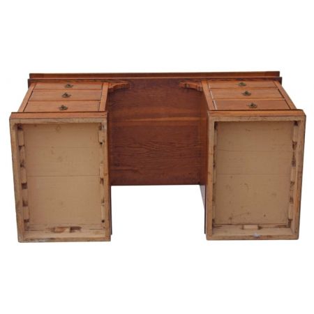 Viktorianischer antiker Pedestal Desk aus Eiche, 19. Jahrhundert