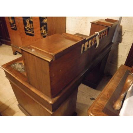 Viktorianischer antiker Pedestal Schreibtisch britisch, Mahagoni Massivholz, 19. Jahrhundert