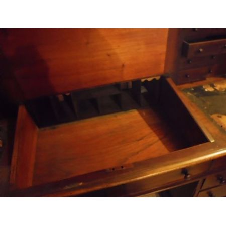 Viktorianischer antiker Pedestal Schreibtisch britisch, Mahagoni Massivholz, 19. Jahrhundert