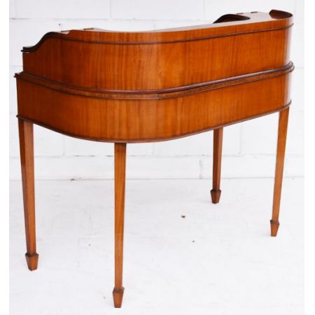 Original antiker Edwardian Satinholz Carlton House Schreibtisch, Mahagoni Massivholz, 19. Jahrhundert