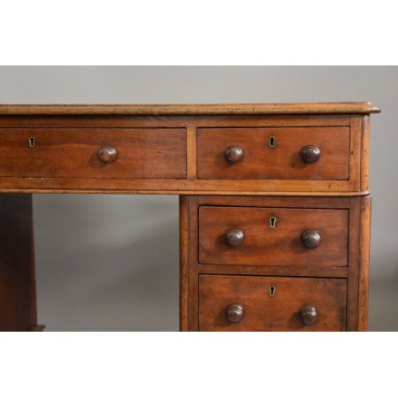 Mahagoni Pedestal Desk, spätes 19. Jahrhundert, 1870