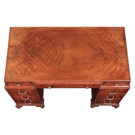 Original antiker Art Deco Schreibtisch, Walnussholz, 1930