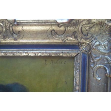 Antikes Ernst Anders Ölgemälde der deutschen Schule, 19. Jahrhundert