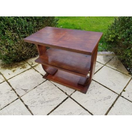 Schöner antiker Art Deco Beistelltisch, Französische Moderne, 1930, Walnuss