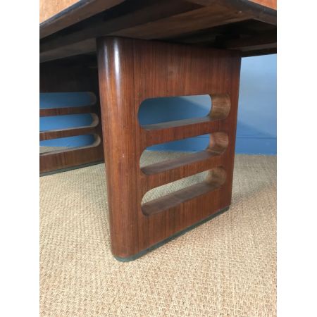 Original Antiker Art-Deco Esstisch, versilberte Oberfläche, Palisander, 1930