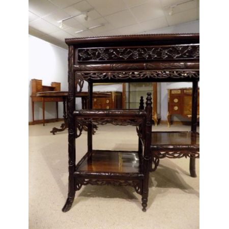 Original antiker Beistelltisch, chinesisches Hartholz, 1880