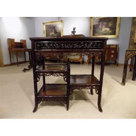 Original antiker Beistelltisch, chinesisches Hartholz, 1880