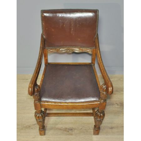 Original antiker, großer Vintage Esstisch, geschnitzte Eiche, 1920