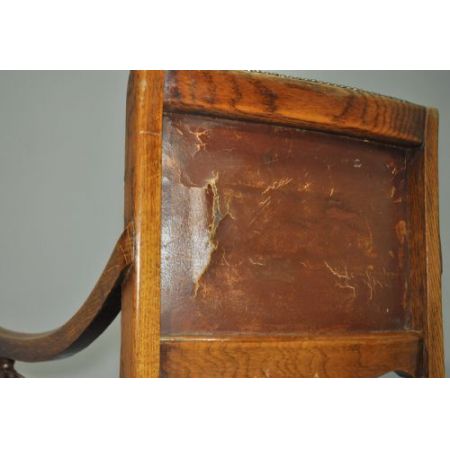 Original antiker, großer Vintage Esstisch, geschnitzte Eiche, 1920