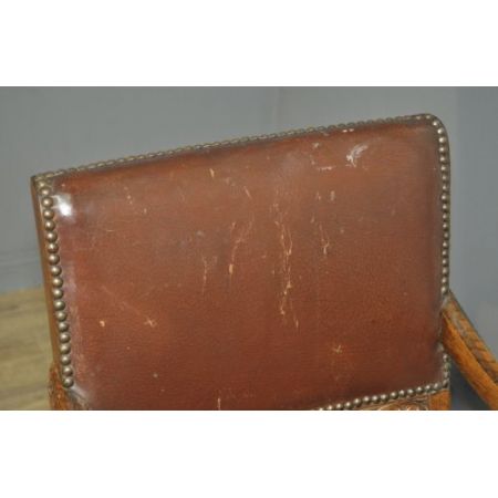 Original antiker, großer Vintage Esstisch, geschnitzte Eiche, 1920