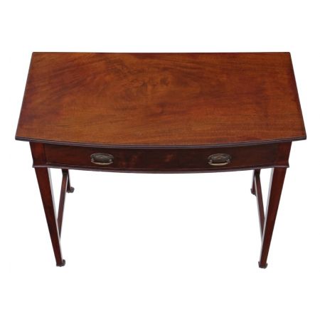 Feiner antiker Viktorianischer Mahagoni Bow Front Schreibtisch, 1900