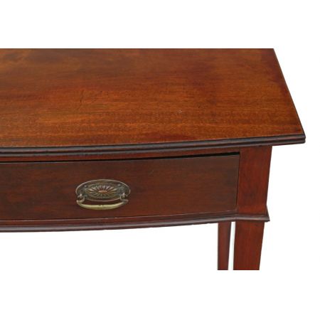 Feiner antiker Viktorianischer Mahagoni Bow Front Schreibtisch, 1900