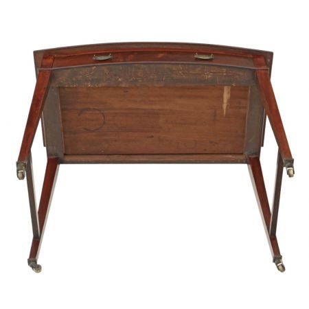 Feiner antiker Viktorianischer Mahagoni Bow Front Schreibtisch, 1900