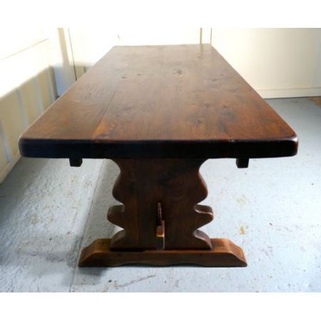 Großer antiker Refectory Esstisch, Ulmenholz, ausziehbar, Frankreich 19. Jahrhundert