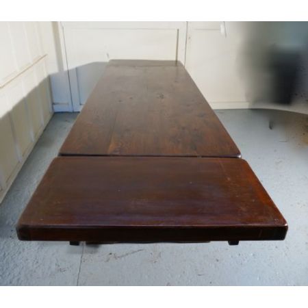 Großer antiker Refectory Esstisch, Ulmenholz, ausziehbar, Frankreich 19. Jahrhundert