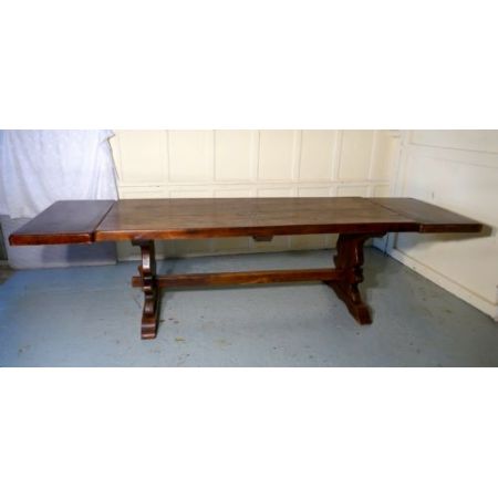 Großer antiker Refectory Esstisch, Ulmenholz, ausziehbar, Frankreich 19. Jahrhundert
