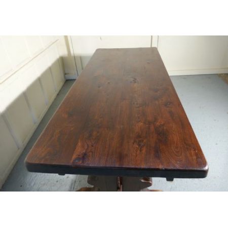 Großer antiker Refectory Esstisch, Ulmenholz, ausziehbar, Frankreich 19. Jahrhundert