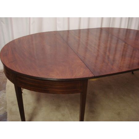 Georgianischer antiker Mahagoni D-End Esstisch, 19. Jahrhundert