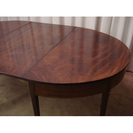 Georgianischer antiker Mahagoni D-End Esstisch, 19. Jahrhundert