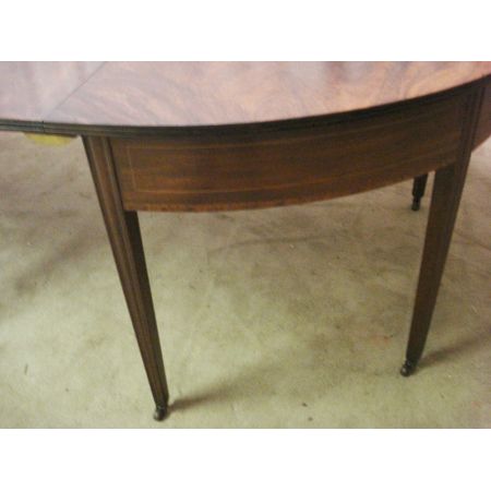 Georgianischer antiker Mahagoni D-End Esstisch, 19. Jahrhundert