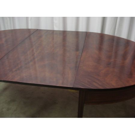 Georgianischer antiker Mahagoni D-End Esstisch, 19. Jahrhundert