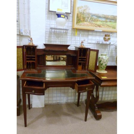 Britischer antiker Edwardian Schreibtisch, um 1900, Mahagoni Massivholz