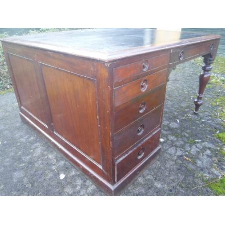 Mahagoni Schreibtisch, Pedestal Partners Schreibtisch, 1890