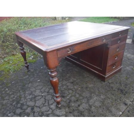 Mahagoni Schreibtisch, Pedestal Partners Schreibtisch, 1890