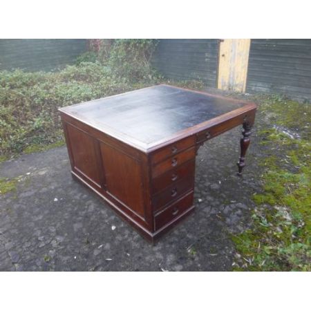 Mahagoni Schreibtisch, Pedestal Partners Schreibtisch, 1890