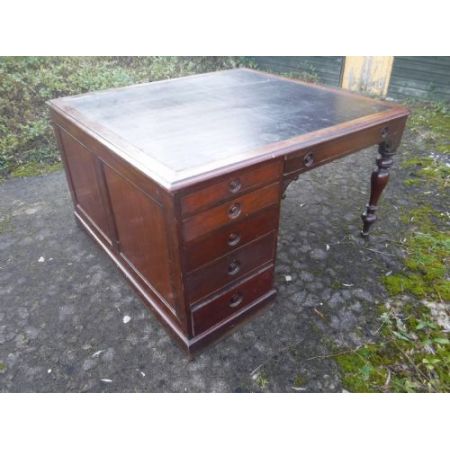 Mahagoni Schreibtisch, Pedestal Partners Schreibtisch, 1890