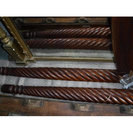 Originales Indianer Himmelbett, Mahagoni, 1880