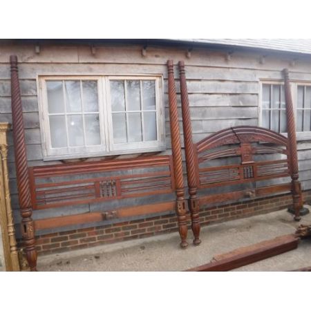 Originales Indianer Himmelbett, Mahagoni, 1880