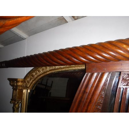 Originales Indianer Himmelbett, Mahagoni, 1880