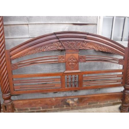 Originales Indianer Himmelbett, Mahagoni, 1880