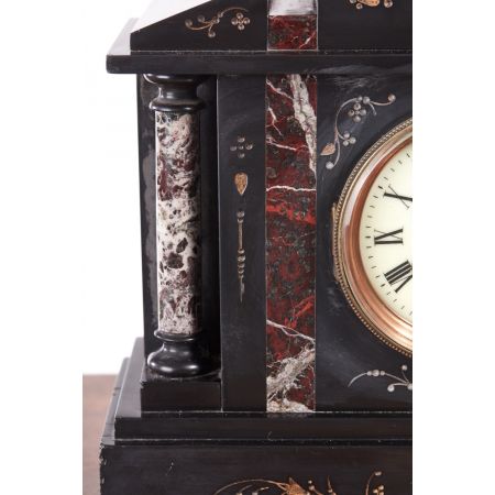 Antike Viktorianische Kaminuhr, 1860, Mahagoni Massivholz