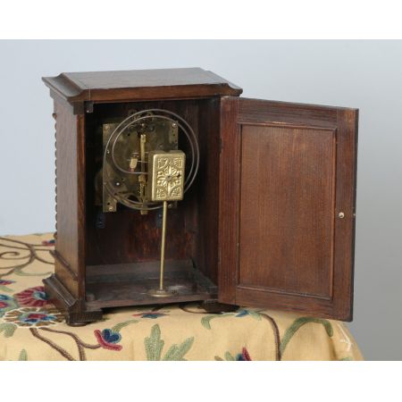 Antike Original Kaminuhr, England 1920, Eiche