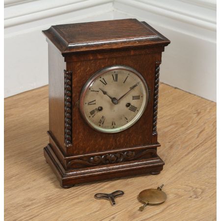 Antike Original Kaminuhr, England 1920, Eiche