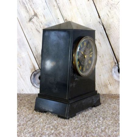 Antike englische Wilson & Gander Schiefer Kaminuhr, Frankreich 1850