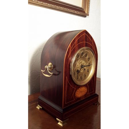 Antike Lancet Top Kaminuhr, Palisander, 1890