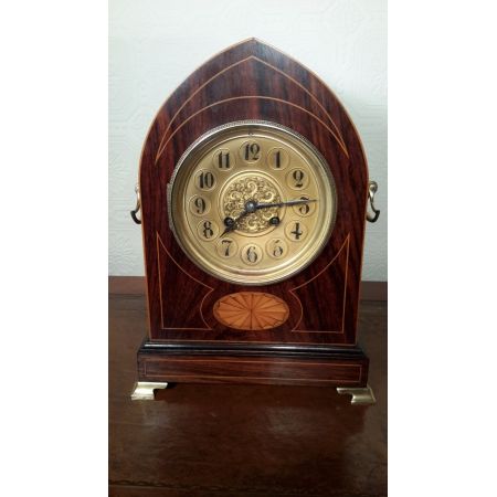 Antike Lancet Top Kaminuhr, Palisander, 1890