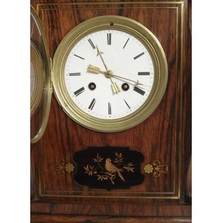 Antike Kaminuhr aus Palisander, Original 1880