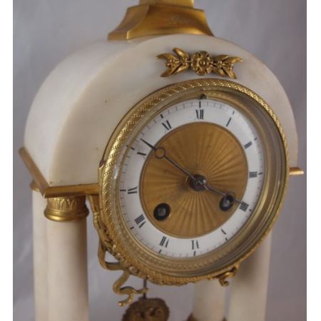 Antike Französische Marmor Kaminuhr von Samuel Marti, Paris 1900