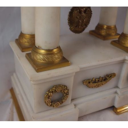 Antike Französische Marmor Kaminuhr von Samuel Marti, Paris 1900