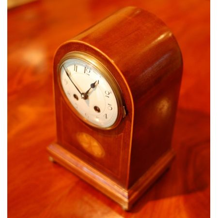 Französische Kaminuhr, Original 1890, Mahagoni Massivholz Gehäuse