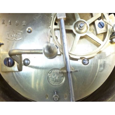 Antike französische Marmor Kaminuhr, Bronze, 1890