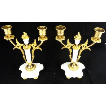 Antike französische Marmor Kaminuhr, Bronze, 1890